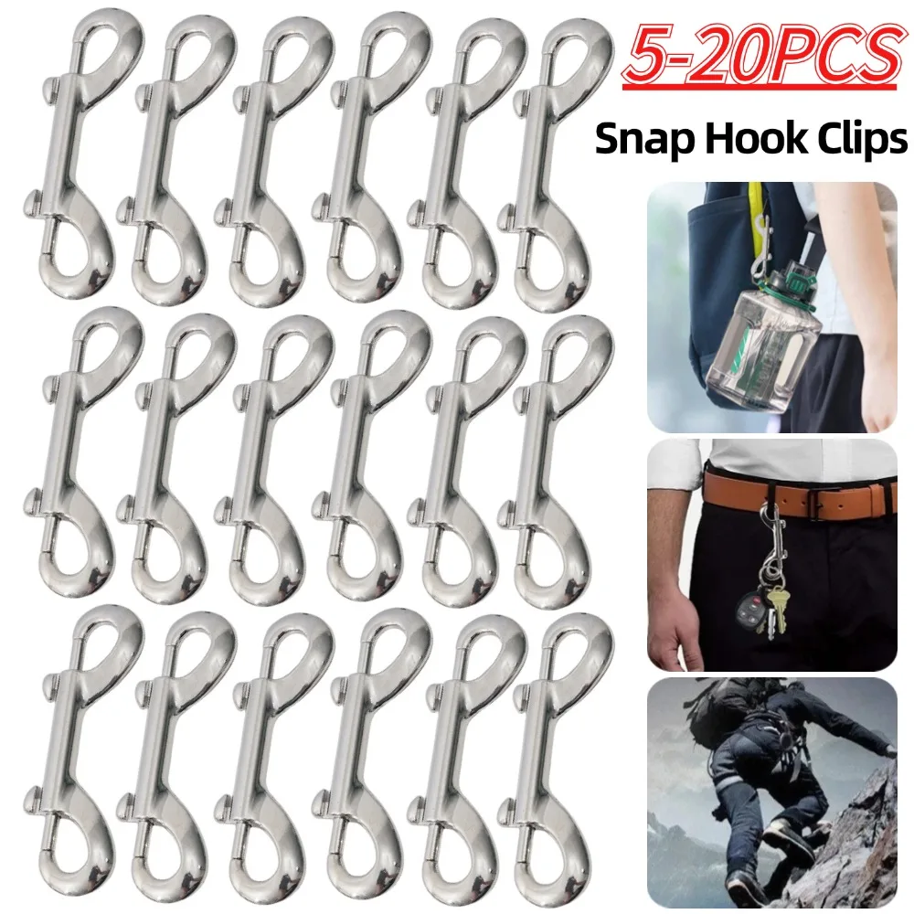 Tech Diving Accessories - 5-20 個両端スキューバダイビングフックステンレス鋼ボルトスナップフッククイックドローリンクカラビナバックルキーリングスナップフッククリップ