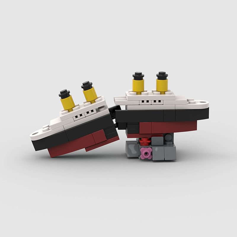 Tech Diving Accessories - ミニ RMS タイタニック沈没船モデル半分に壊れる MOC ビルディングブロックレンガボートキット建設セットギフト大人子供