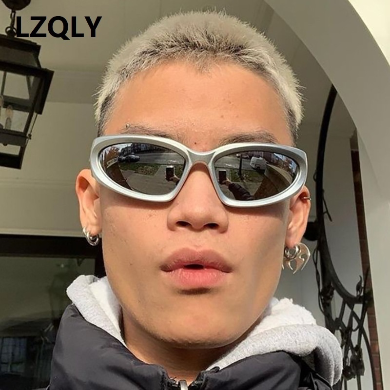 Y2K Tech Accessories - Y2k-男性と女性のためのパンクスタイルのサングラス,スポーツサングラス,高級ブランド,ヴィンテージファッション,UV400シェード