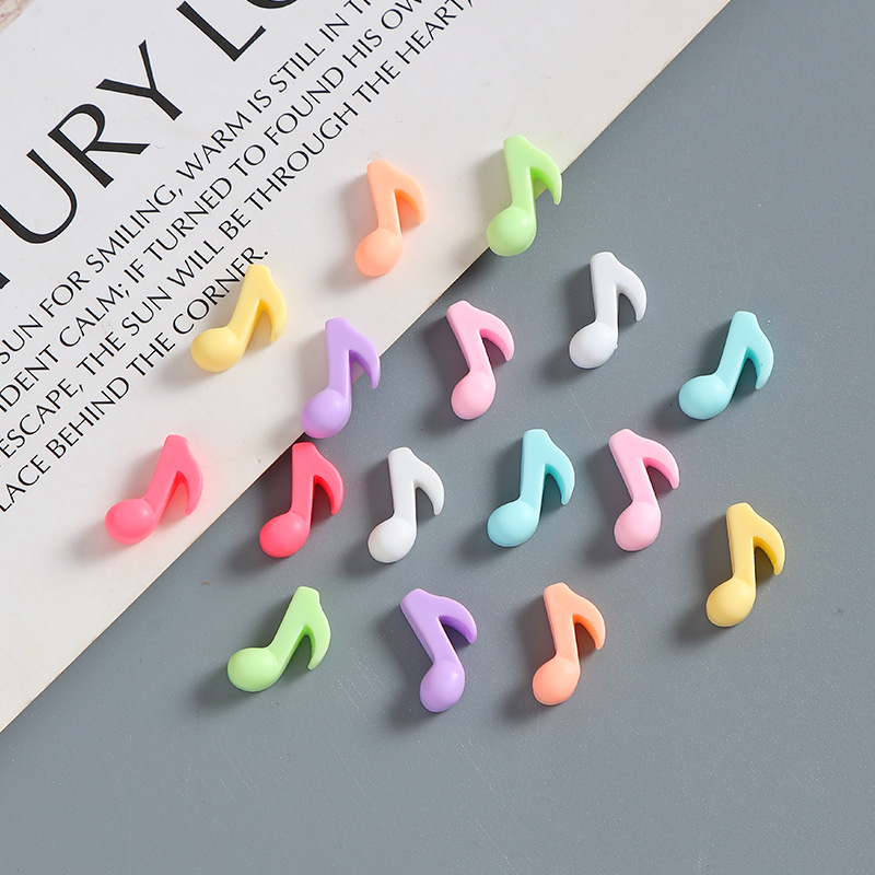 Y2K Tech Accessories - 10 個かわいい Y2K 甘いカラフルな音符ネイルアートチャーム 3D 手芸部品
