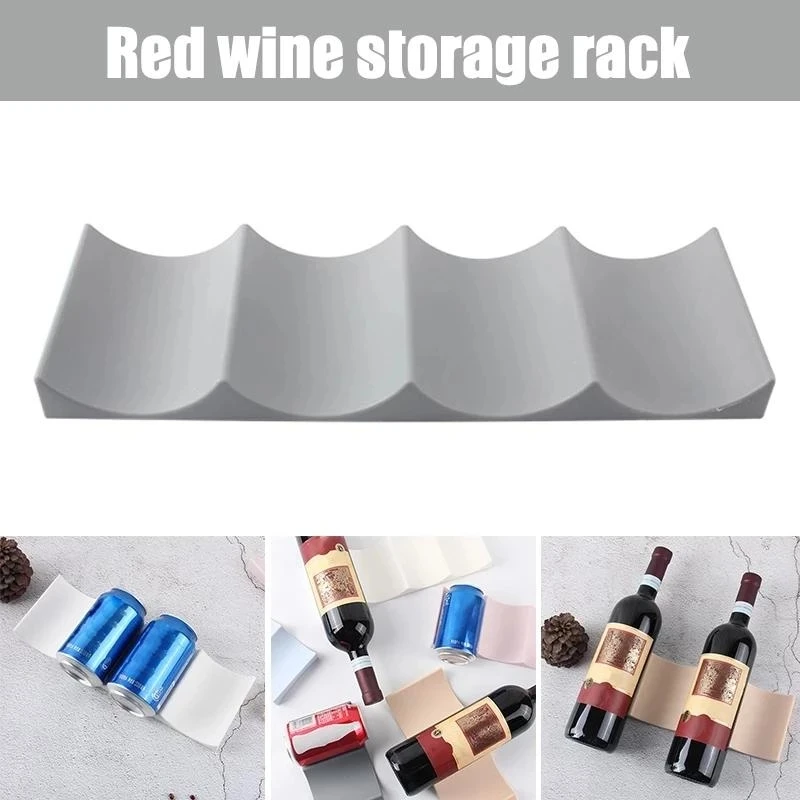 Tech Accessories Organizer - 1個入り積み重ね可能なワインボトルホルダー、冷蔵庫、パントリーキャビネット、家庭用キッチン収納アクセサリー用カウンタートップワインラックオーガナイザー