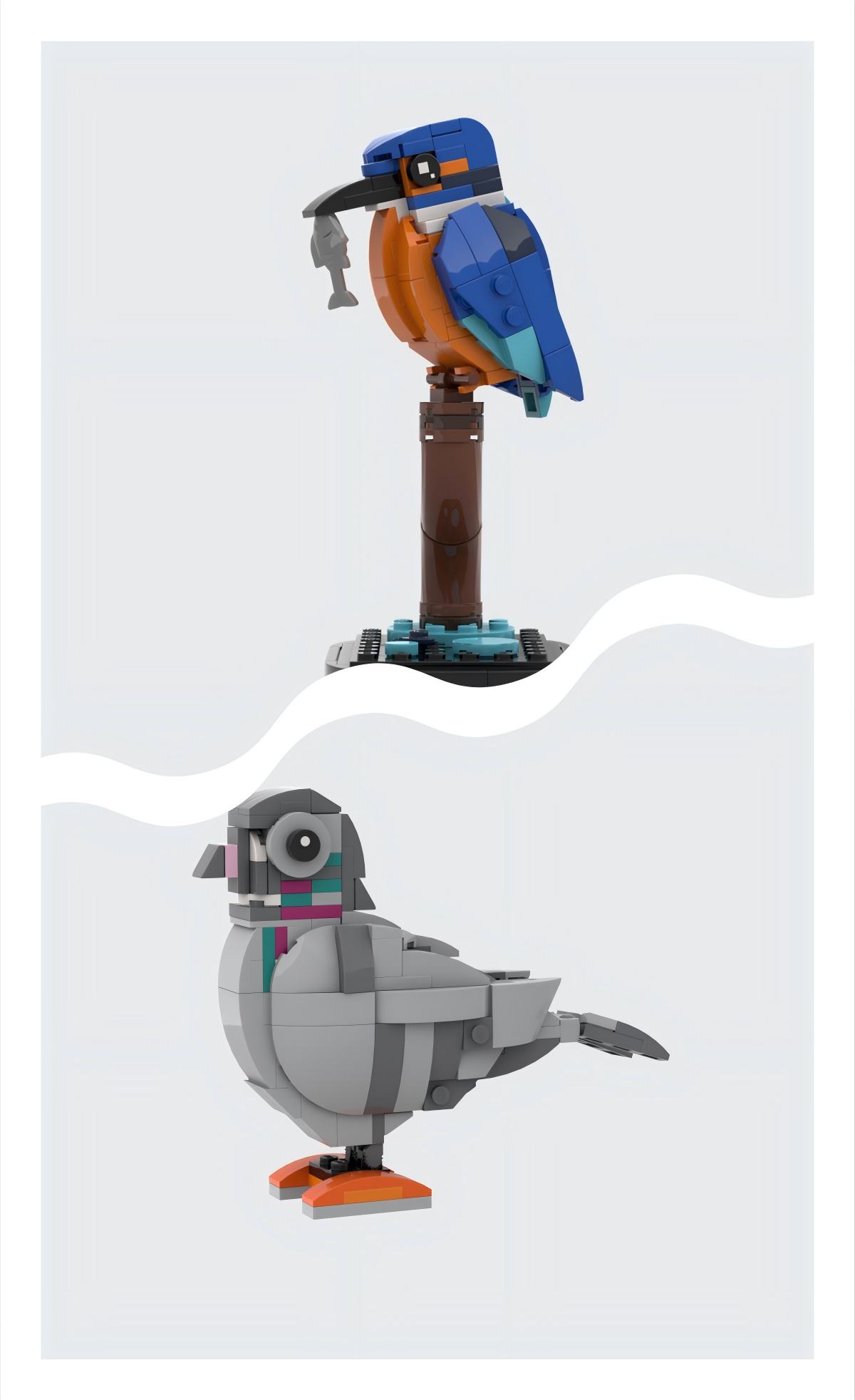 Tech Diving Accessories - スポット MOC-173337動物鳥キジカワウソダイビングロビン小粒子組み立てビルディングブロック模型玩具ギフト