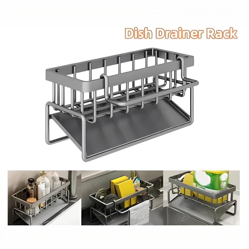 スポンジ水切りラック、タオルホルダー付き、キッチン・バスルー - Tech Accessories Organizer のレビューと価格